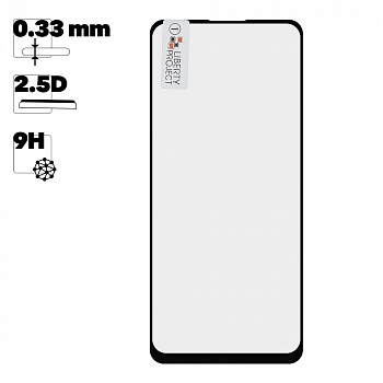 Защитное стекло "LP" для Xiaomi POCO M4 Pro Thin Frame Full Glue с рамкой 0, 33 мм 2, 5D 9H (черное)