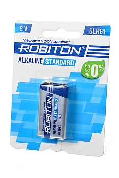 Батарейка (элемент питания) Robiton Standard 6LR61 9V BL1, 1 штука
