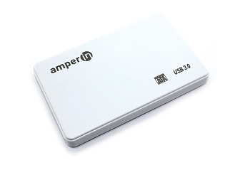 Корпус для жесткого диска Amperin AM25U3PW 2,5", USB 3.0, пластиновый, белый