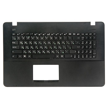 Клавиатура для ноутбука Asus X751BP-1A с топкейсом, черная (с разбора)