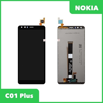LCD дисплей для Nokia C01 Plus в сборе с тачскрином (черный) Premium Quality
