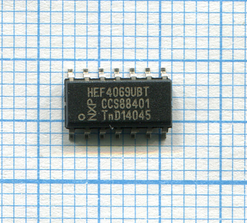 Микросхема Nexperia [HEF4069UBT, 653] | SO-14 | 10V 6 inverter | DC 21+