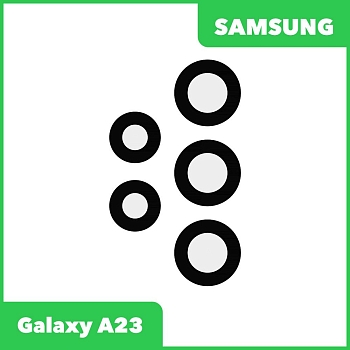 Стекло задней камеры для Samsung A235 Galaxy A23 (без рамки) (черный)
