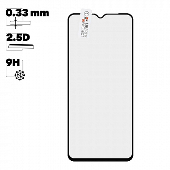 Защитное стекло "LP" для Realme C21 Thin Frame Full Glue с рамкой 0,33 мм 2,5D 9H (черное)