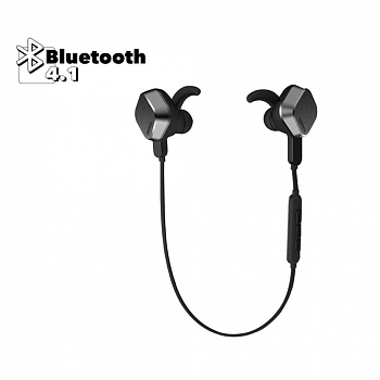 Bluetooth гарнитура REMAX RB-S2 , BT4.1, внутриканальная, спортивная, громкость +/- (черный)