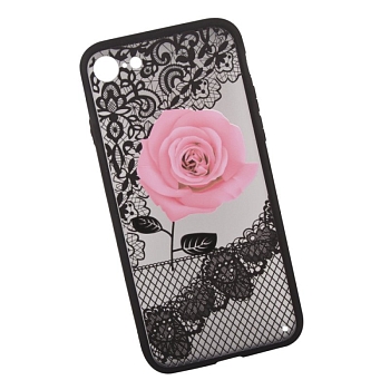 Защитная крышка "LP" для Apple iPhone 7, 8, Роза розовая (европакет)